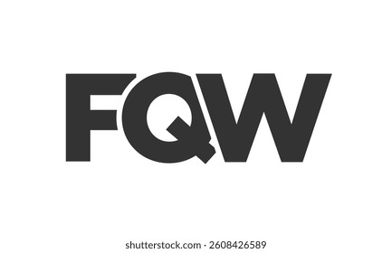 FQW logo design template with strong and modern bold text. Initial based vector logotype featuring simple and minimal typography. Trendy company identity ideal for businesses brand presence.