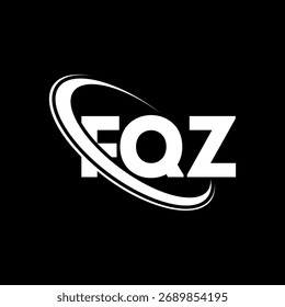 Logotipo de FQZ. Carta FQZ. Diseño del logotipo de la letra FQZ. Logotipo de FQZ con el círculo y el logotipo del monograma en mayúsculas. Tipografía FQZ para tecnología, negocio y marca inmobiliaria.