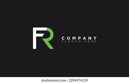 FR letras alfabéticas Iniciales Logotipo Monograma RF, F y R