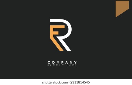 FR letras alfabéticas Iniciales Logotipo Monograma RF, F y R