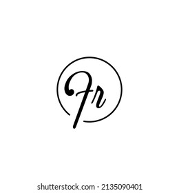 FR circle feminine concept initial logo best for beauty and fashion