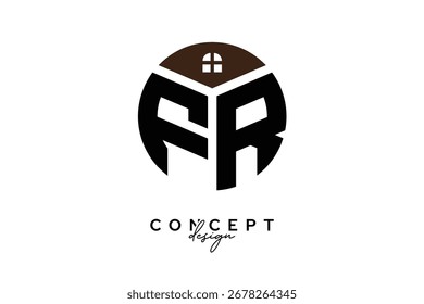 FR Creative Real Estate Monogram Logo Concept Design in Circle Shape