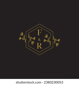 FR elegant wedding initial logo in high quality professional design that will print well across any print media