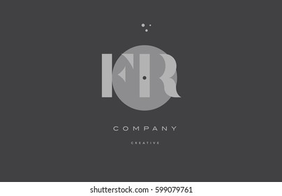 fr f r  grey modern stylish alphabet dot dots eps company letter logo design vector icon template 