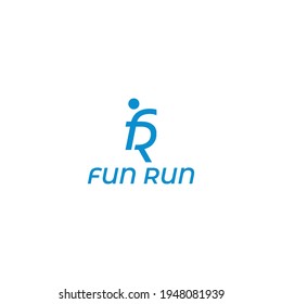 FR Fun Run Logo Design Vector