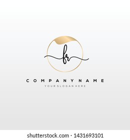 FR handwriting initial logo template vector.