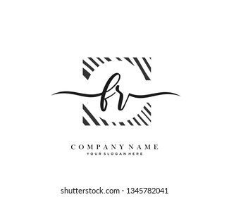 FR handwriting initial  logo vector