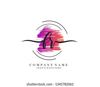 FR handwriting initial  logo vector