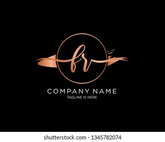 FR handwriting initial  logo vector