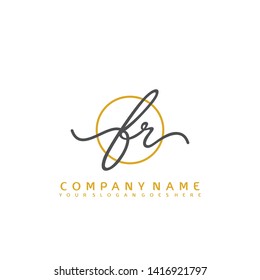 FR Initial handwriting logo concept
