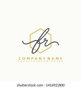 FR Initial handwriting logo concept