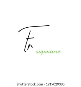 Fr initial handwriting logo for identity