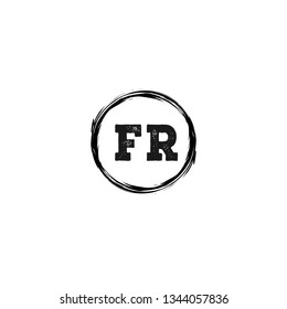 FR  Initial Handwriting logo template vector