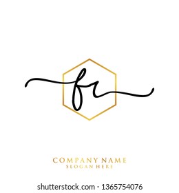 FR Initial handwriting logo template