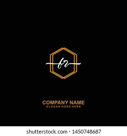 FR Initial handwriting logo template vector