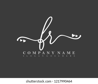 FR Initial handwriting logo vector