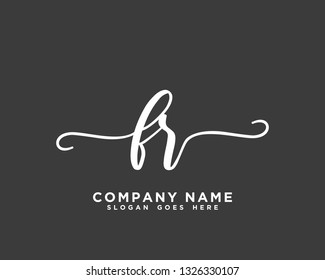 FR Initial Handwriting Logo Vector