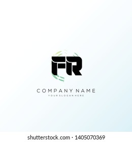 FR initial letter abstract logo design vector.