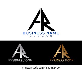 FR initial letters linked triangle shape logo
