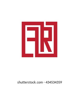 FR initial letters looping linked square logo red
