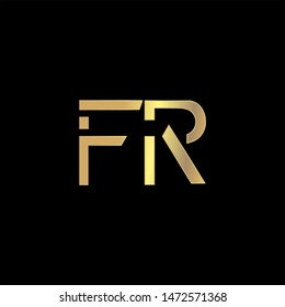 FR Initial logo Capital Letters Gold colors