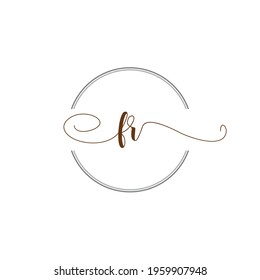 FR Initial Logo Handwriting template letter illustration