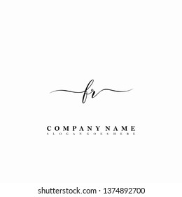 FR Initial luxury handwriting logo vector