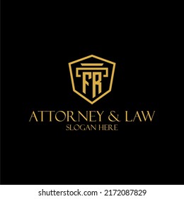 FR initial monogram for lawfirm logo ideas with creative polygon style design