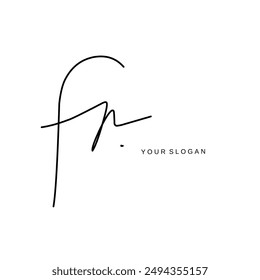 Fr Initial signature logo vector design