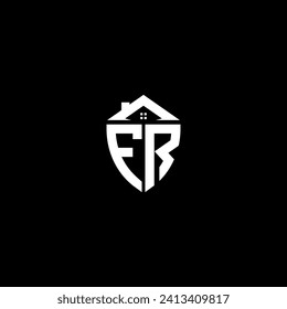Iniciales FR logotipo de escudo premium monograma con diseños para el hogar plantillas modernas