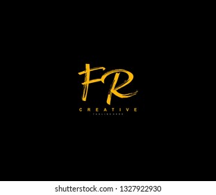 FR Letter Brush Grunge Urban Type Style Logo