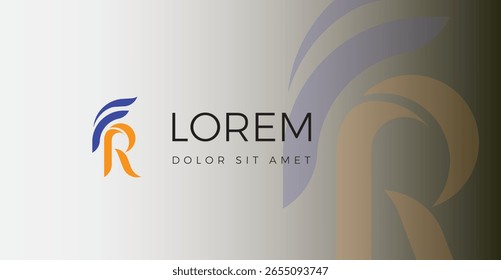 FR letter icon, FR vector letter logo design
