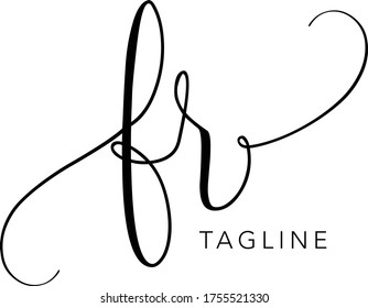 FR Letter Initial Logo Design, Vektorvorlage