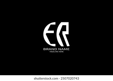 FR letter logo creative design. FR unique design. FR letter logo design on black background.