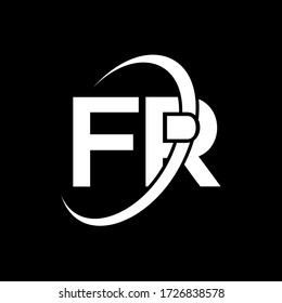 Diseño del logotipo de la carta FR. Letras iniciales del icono del logotipo de FR. Letra abstracta FR F R mínima plantilla de diseño de logotipo. F R Vector de diseño de letras con colores negros. logotipo de fr