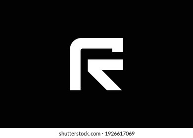 Diseño del logo de la carta FR sobre fondo de lujo. Concepto del logotipo de la letra de la letra del monograma RF. Diseño de iconos FR. Diseño de iconos de letras blancas elegantes y profesionales de RF sobre fondo negro.