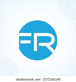 FR letter round modern creative premium logo design vector template