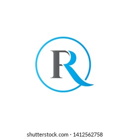 FR Letter Serif Logo Design