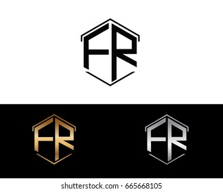 FR letters linked with hexagon shape logo