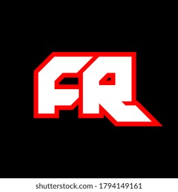 Diseño del logotipo FR, diseño inicial de letras FR con estilo de ciencia ficción. Logotipo FR para juegos, deportes, tecnología, digital, comunitaria o empresarial. F R ostenta el alfabeto italiano moderno. Tipografía de estilo urbano.
