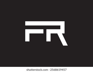 FR Logo Design Template Vector Graphic Branding Element.
