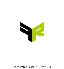 FR Logo Letter Initial With Black and Light Green Colors