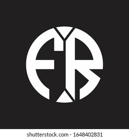 FR Logo monogram with piece circle ribbon style
