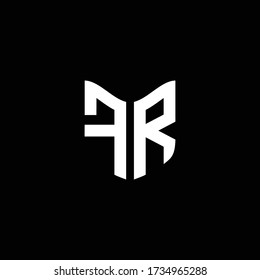 FR logo monogram with shield shape design template