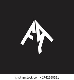 FR Logo monogram with standout triangle shape ribbon design template