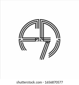 FR Logo-Monogramm-Design-Vorlage für dreifarbige Bänder einzeln auf weißem Hintergrund