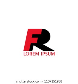 FR logo vector design, letter F R logo design.