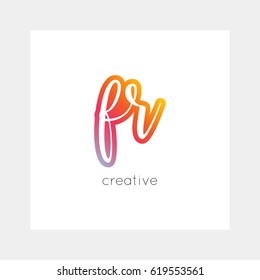 FR logo, vector. Useful as branding, app icon, alphabet combination, clip-art.