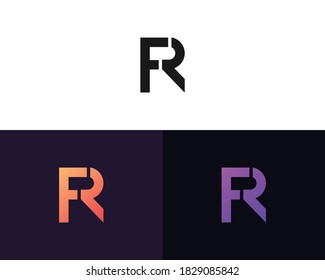 FR minimale und saubere Logo-Design-Vorlage
