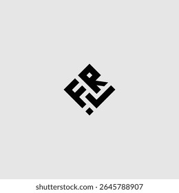 FR Modern geometric logo design with bold lettering and edgy angular forms